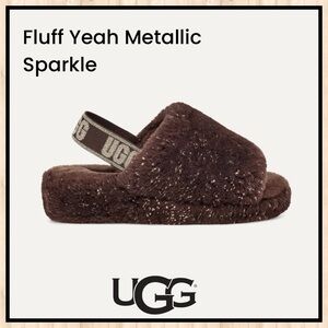 Ugg Fluff Yeah Gold Metallic Sparkle in Burnt Cedar
